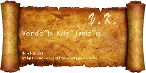 Veréb Kálmán névjegykártya